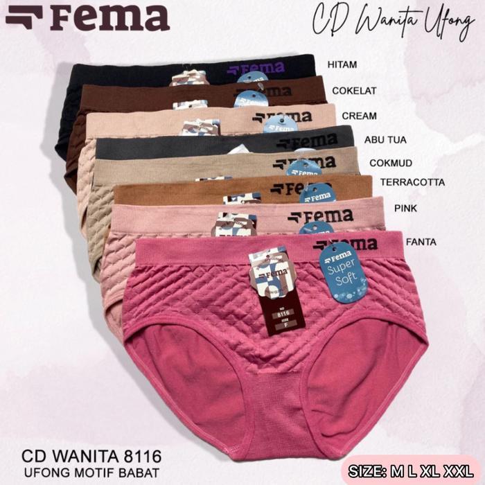 12Pcs CD Fema Celana Dalam Rajut Wanita Semi Korset Fit
