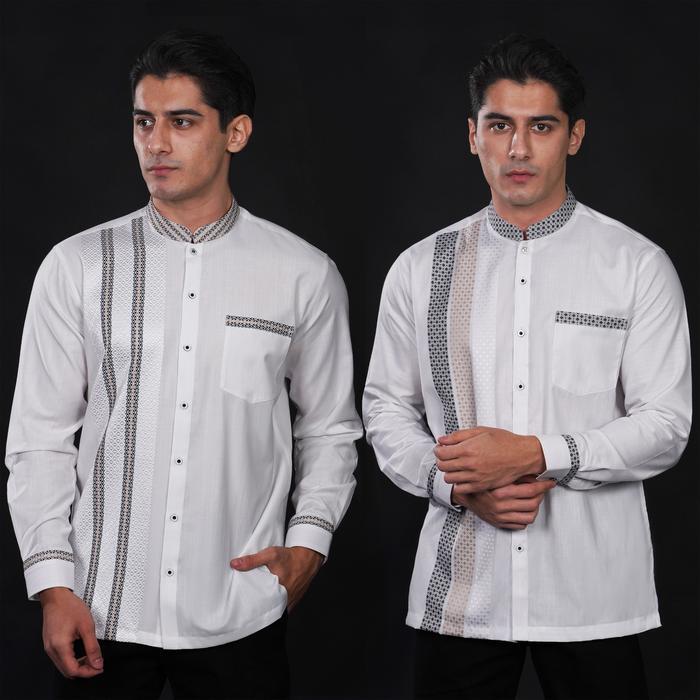 CASELLA BAJU KOKO PRIA LENGAN PANJANG BAJU KOKO PUTIH AZHAR