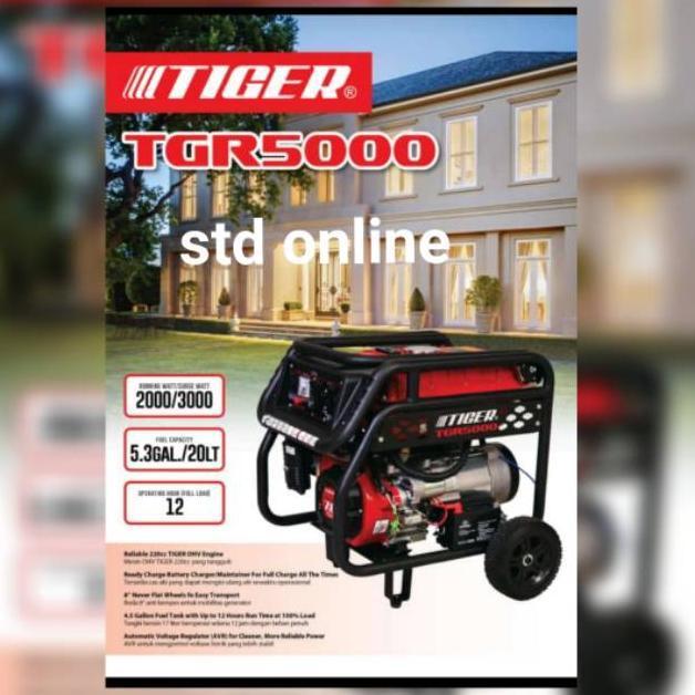Tgr5000 genset generator tiger mesin genset mati lampu TGR5000