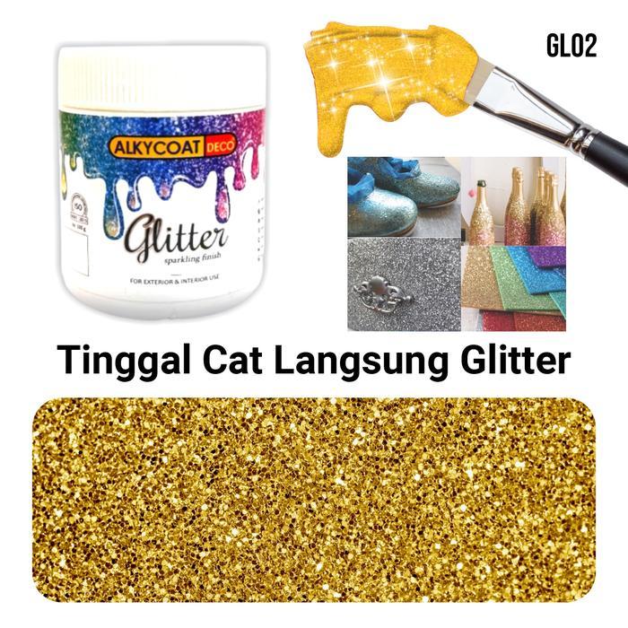 CAT GLITTER DEKORASI PREMIUM / Glitter Paint / Cat Lukis/ Cat Kerajinan/ Cat Canvas/ Cat Spanduk/