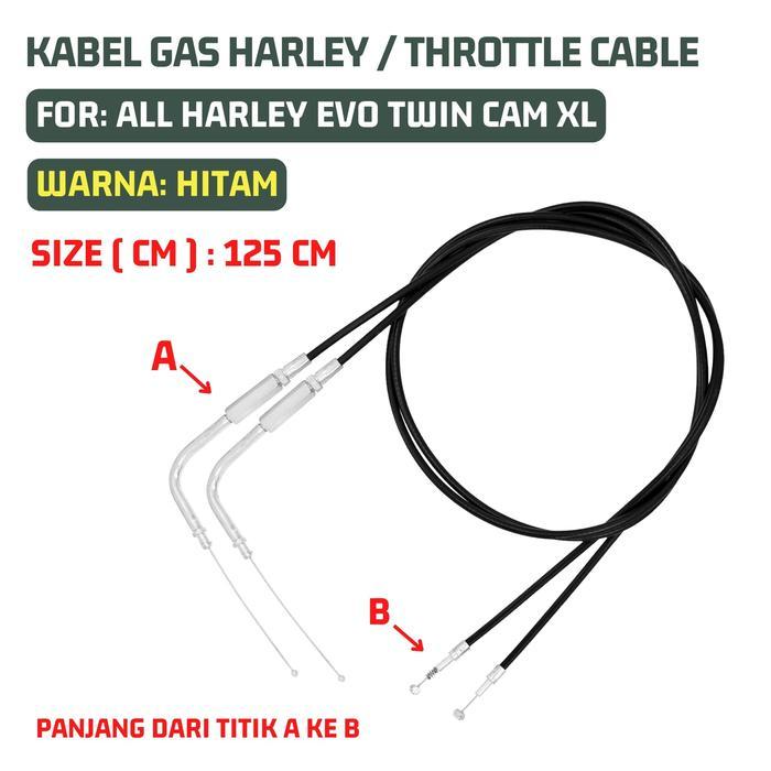 Kabel Gas + Idle Motor Harley Panjang 125 Cm