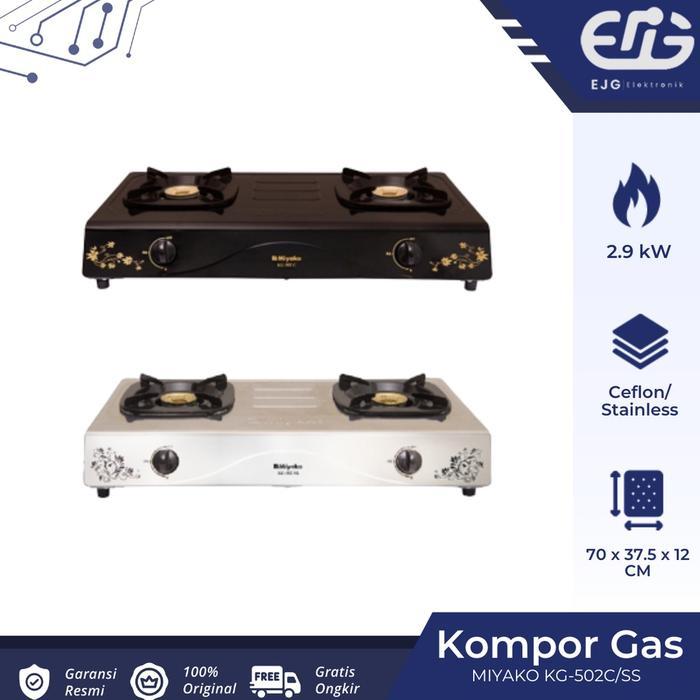 KOMPOR GAS MIYAKO 2 TUNGKU KG-502C / KG 502 C / KG-502SS / KG 502 SS