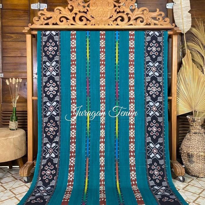 Tenun Blanket Mawar Hijau Toska