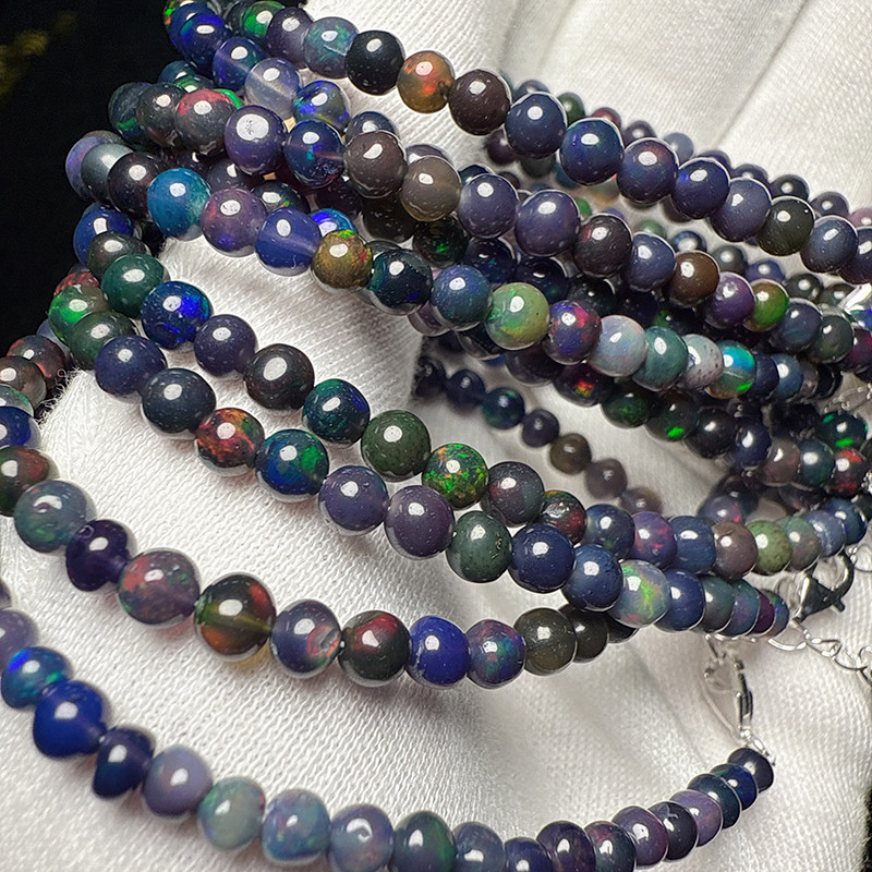 Meihan Natural Top Ethiopian Opal Round Gem Stone Bracelets & 925 Silver Design Trending Products