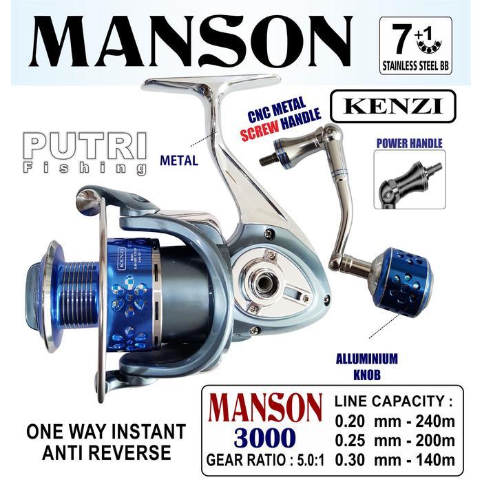 REEL KENZI MANSON 2000 3000 SPINNING POWER HANDLE