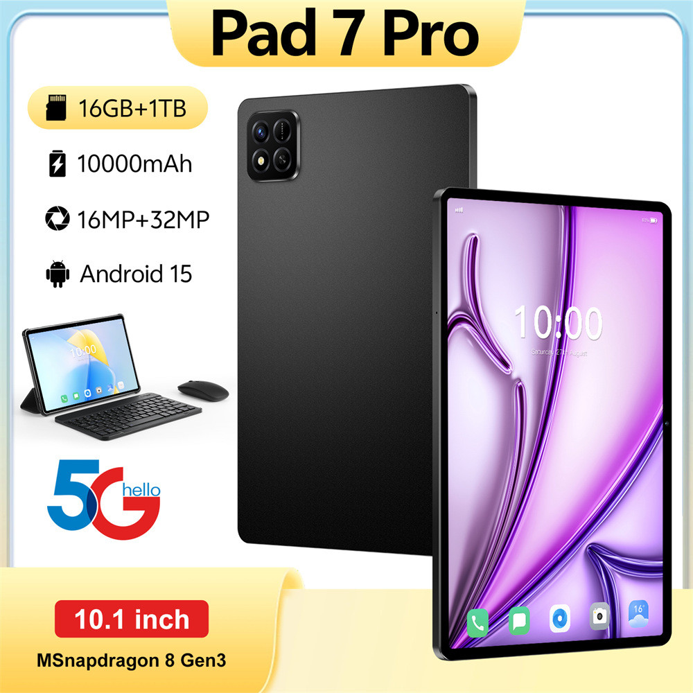 New HOT Pad 7 Pro 5G Dual Sim Android 15 Tablet 10.1inch 10000mAh Original Tablets WIFI Tab PC For
