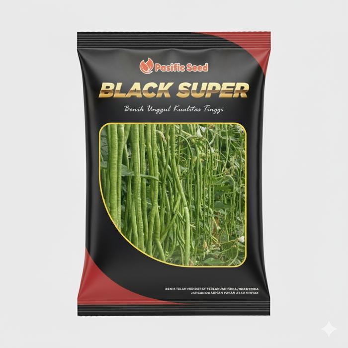 Little_Little_ Benih Sp Kacang Panjang Black Super Isi 200 Seed Biji Hitam Moncong Putih Bibit