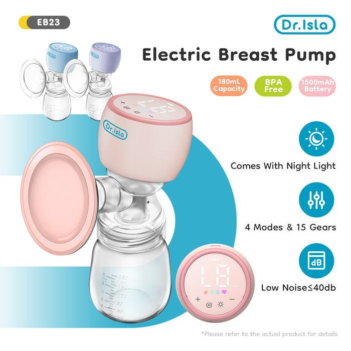 Kantong ASI gratisDr.isla EB23 Pompa ASI Elektrik Tanpa Kabel, Pompa Asi Elektrik Tanpa Kabel