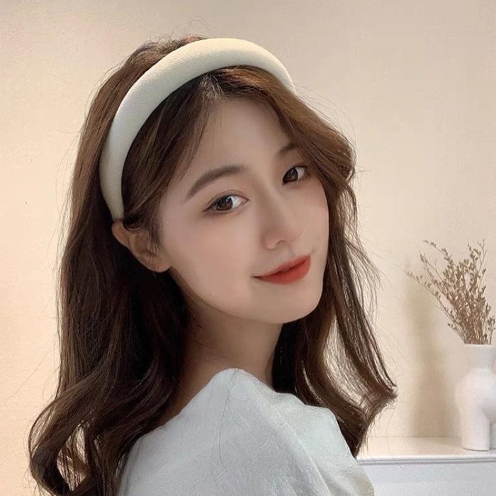 Bando Kain Tebal Empuk Warna Pastel Headband Cloud Polos Lebar