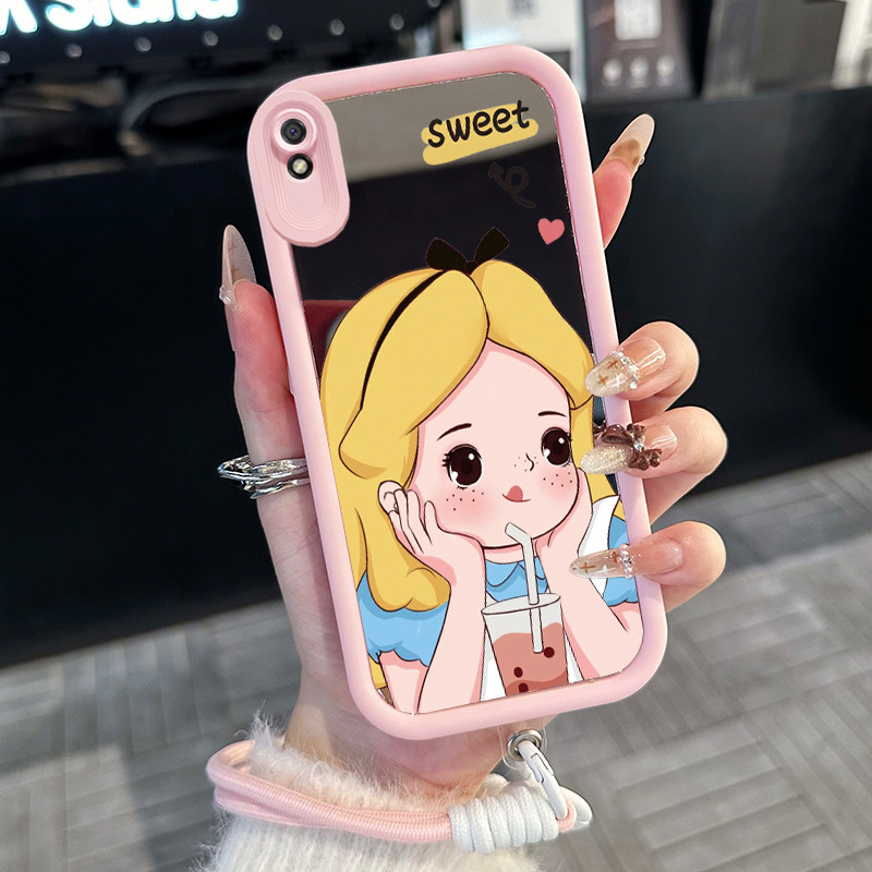 Casing Hp untuk Xiaomi Redmi 9A 9I Case Casing putri pola Silikon Softcase Kasing HP tali gantung Ce