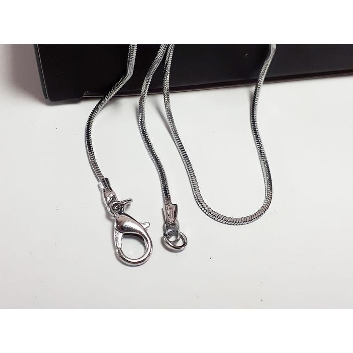 VeE Rantai Kalung Titanium 316L Stainless Steel Silver Model Belut 40cm - Kalung Pria Wanita