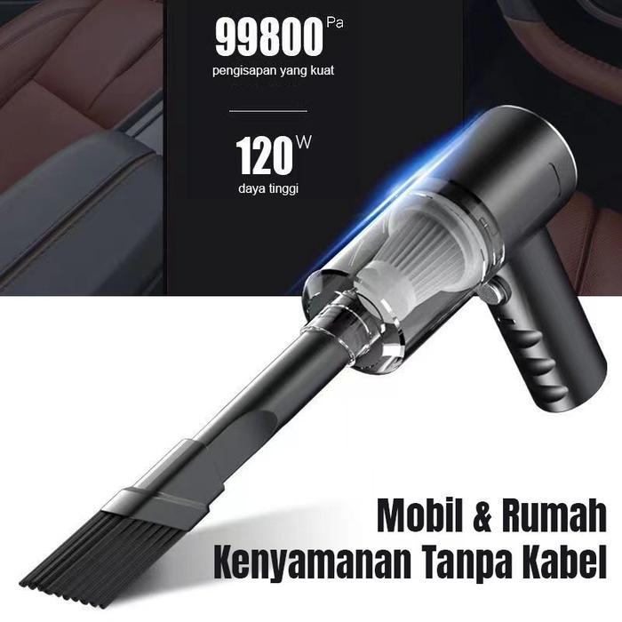 TERLARIS YC-118 Penyedot Debu Rumah 3-IN-1 Penghisap Debu Mobil Wireless Kasur Penyedot Debu Vakum
