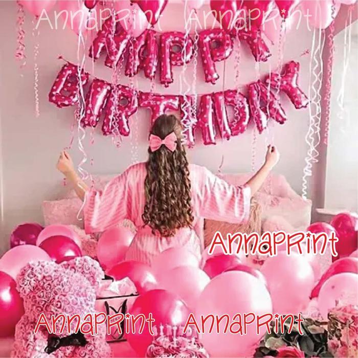 Paket Balon Set Dekorasi Ulang Tahun Dewasa Pink