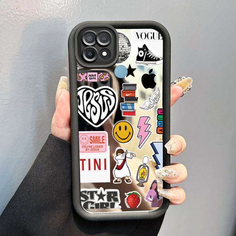 Casing Hp OPPO A15 A15s A35 Case Casing Foto Aneh Pola Kasus cermin tangga Kasus ponsel HP Kasing Si