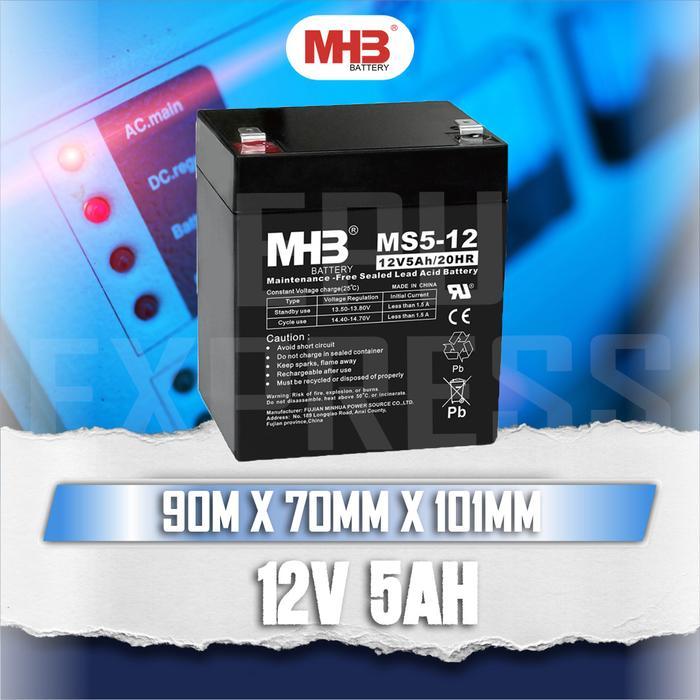 AKI UPS MHB AKI 12V 5AH BATERAI UPS BATERE UPS AKI 5AH BATTERY UPS BATERAI KERING AKI SPEAKER AKI