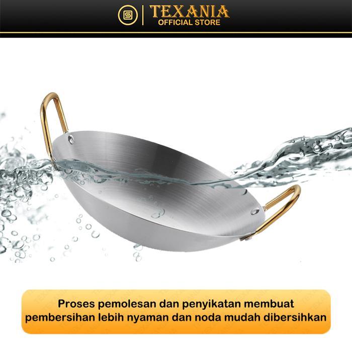 TERBATAS [GMA DAPAT 3 WAJAN] Texania Wajan Stainless Tebal Anti Lengket - Wajan Resto - Wajan Hotel