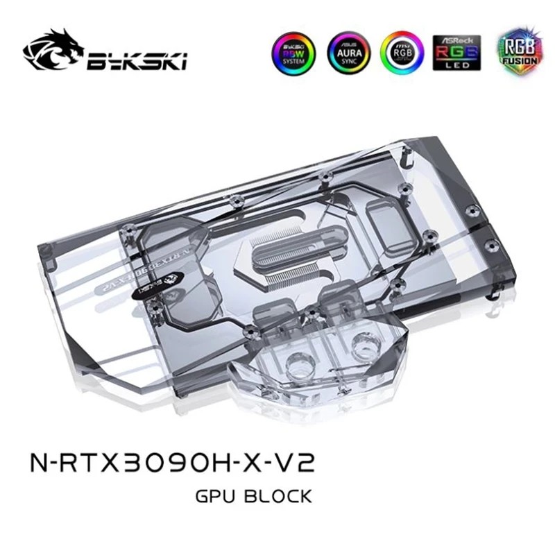 Bykski N-RTX3090H-X-V2 Water Block Use for NVIDIA RTX 3090 /3080 Reference Edition GPU Card / Full