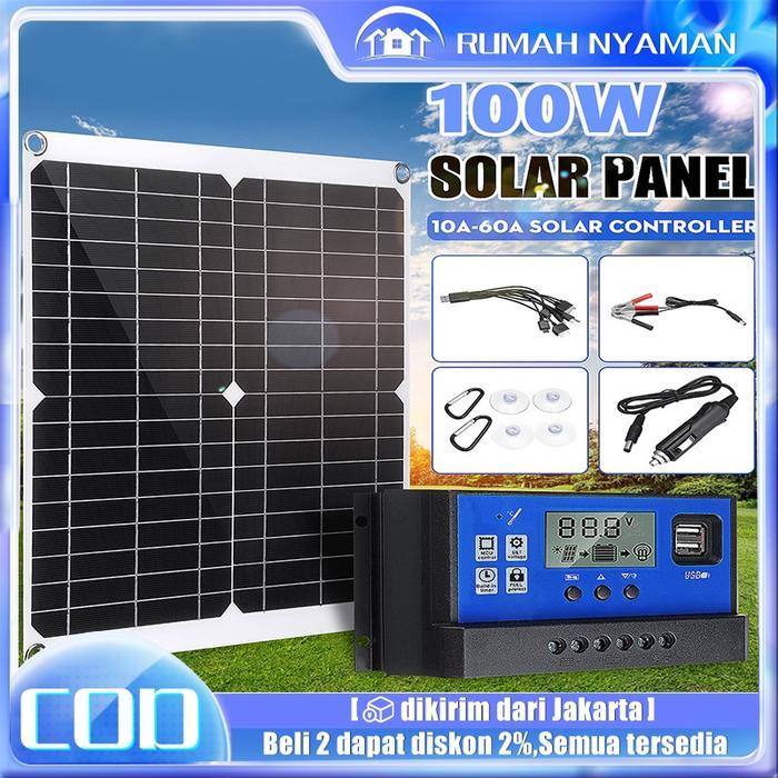 [] Panel Surya 60W/100W/120W/150W Panel Tenaga Surya Polikristalin Kit Tenaga Surya Fleksibel 12V