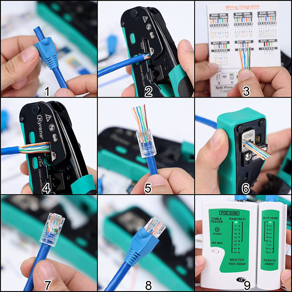 ZoeRax Pass Through RJ45 Crimp Tool Cat5e Cat6 Cat6a Cat7 Crimping Tool for RJ11/RJ12 Standard, RJ45