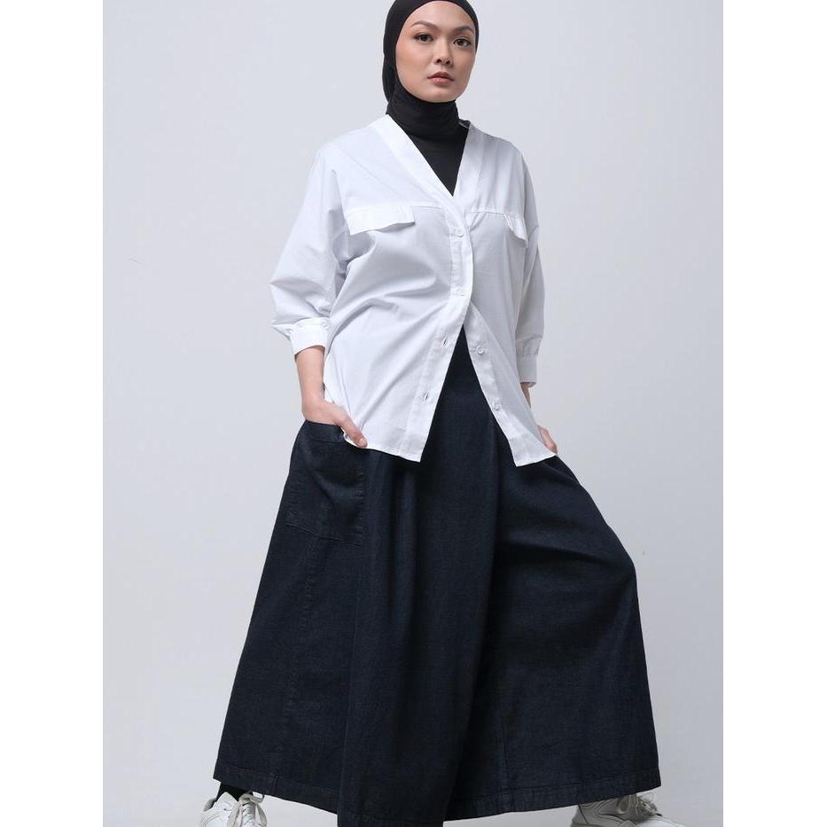 Logo Jeans Kulot Ayara Dark Blue Denim 43058L3DL