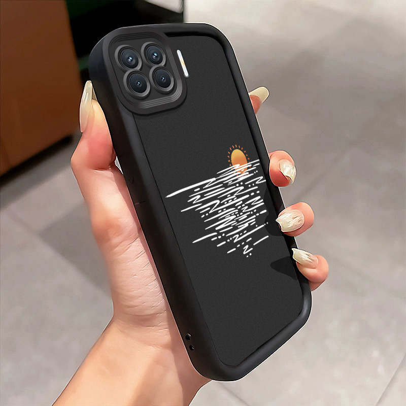 Casing Hp OPPO A93 F17 Pro OPPO Reno 4F Reno 4 Lite Case Matahari terbenam minimalis Kasing silikon 