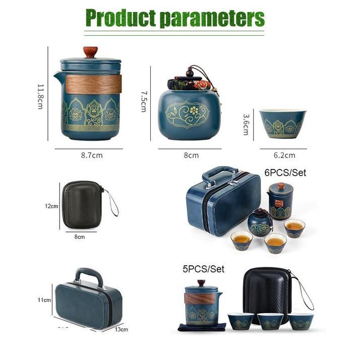 6pcs Tea Pot Set Keramik Travel With Bag / Teapot Kung Fu Tea Set / Traditional Chinese Tea Set /