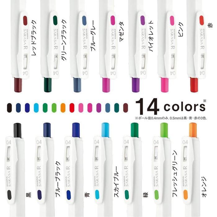 Hot Sale Zebra Sarasa R 0.4 Mm Gel Ballpoint Pen