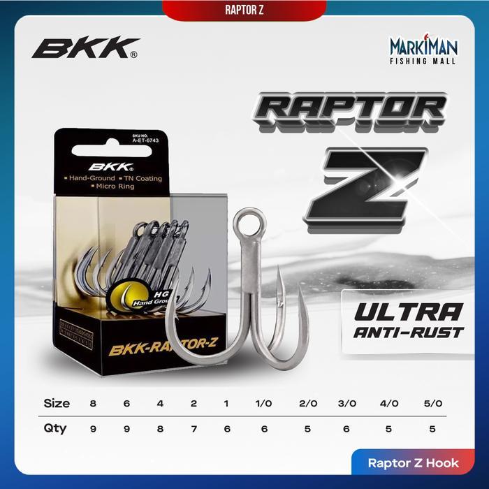 HOT SALE! Treble Hook BKK Raptor Z 4X Strong Markiman Ultra Anti Rush 6071 HG Anti Karat Micro Ring