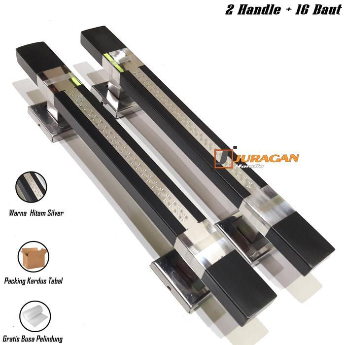 Best Seller Gagang Pintu 2 Daun 60 Cm - Handle Pintu Hitam Panjang - Tarikan Pintu Minimalis Rumah