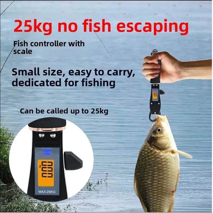 Fish Grip Digital Scale / Digital Fish Grip / Pengangan ikan timbangan / penjepit mulut ikan dengan