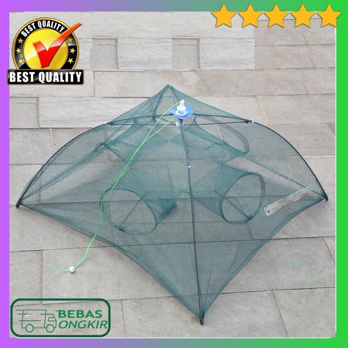 Jaring Lipat Perangkap Ikan 4 Lubang Automatic Fold Umbrella Fishing