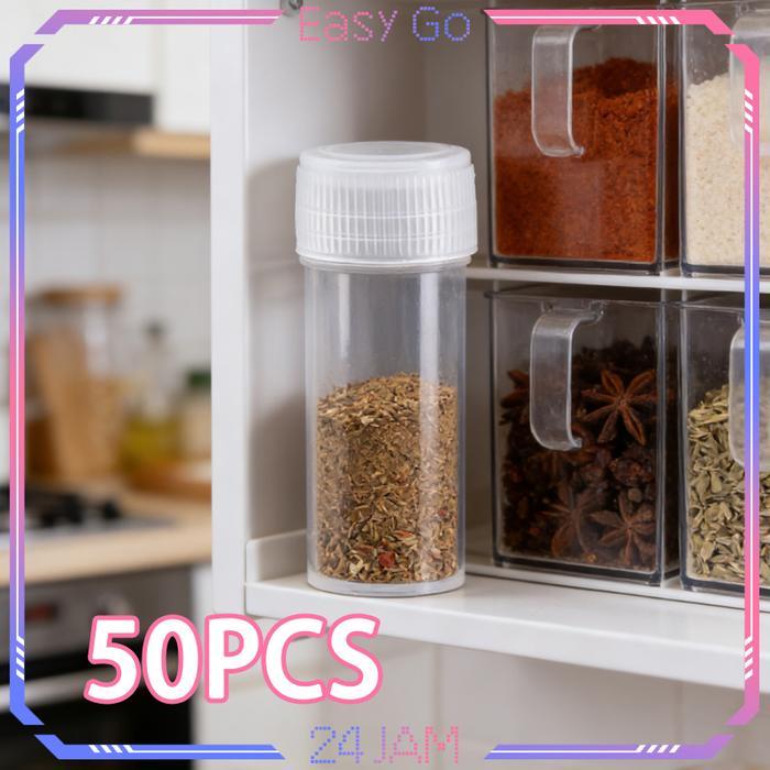 Isi 50pcs Botol Sampel Kecil Wadah Toples Kecil 5ml Toples Botol Plastik Botol Mini Sample Bottle