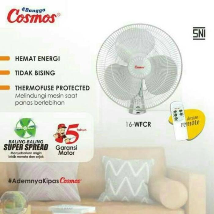 Kipas Dinding Cosmos 16Wfcr Remote Control - Kipas Dinding Cosmos 16Wfc - Wall Fan Cosmos 16Inch