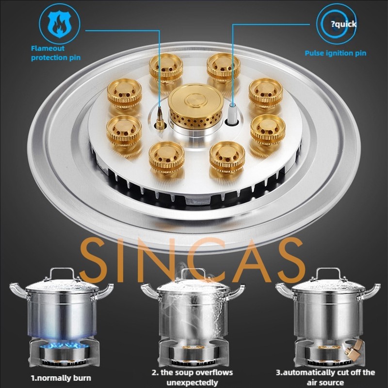 Stainless Steel Gas Single Stove Liquefied/Natural Gas Stove Embedded Household High Flame Stove