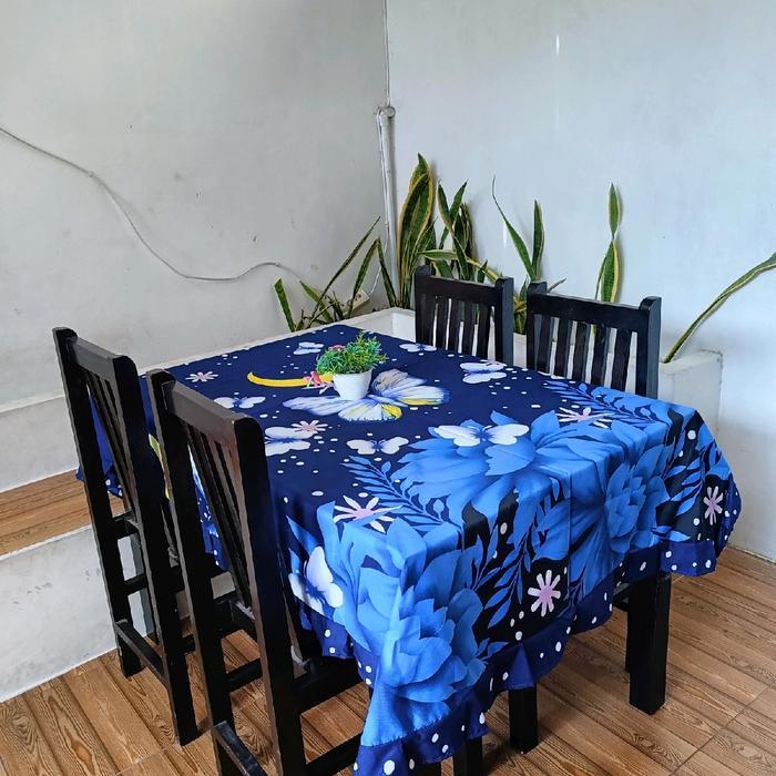 Taplak Meja Makan Jumbo Kain Katun Modern Taplak Meja Katun