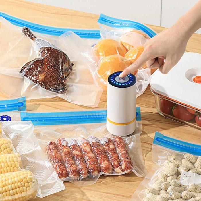 Alat Vakum Makanan Portable Mini Vacuum Sealer 3W USB Rechargeable Penyegel Makanan Elektrik Hemat