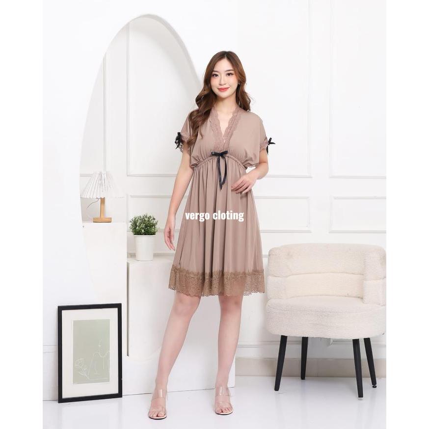 Vergo - Emily Dress Lingerie Baju Tidur Wanita Jumbo Ld 120 Cm Bahan Spandek Jersey Py 390
