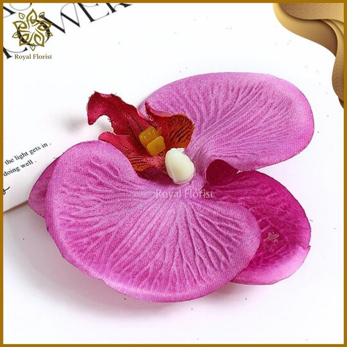 Kepala Bunga Anggrek Latex Jumbo1 Kuntum Tanpa Jepitan plastik /Kelopak Bunga Anggrek/Bahan