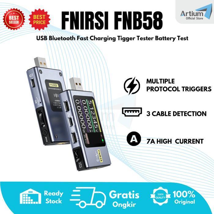 FNIRSI FNB58 USB BLUETOOTH FAST CHARGING TRIGGER TESTER BATTERY TEST KODE 675