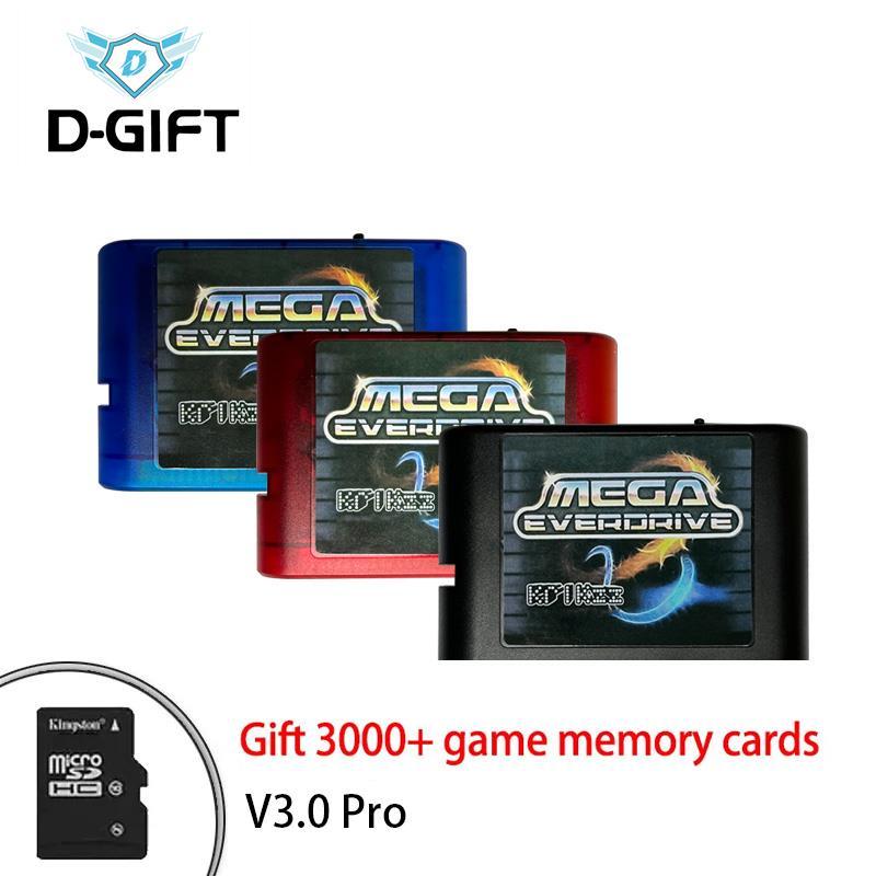 PROMO   Everdrive Mega Drive V3.0 Pro 3000 in 1 China version md game cassette for sega mega drive g
