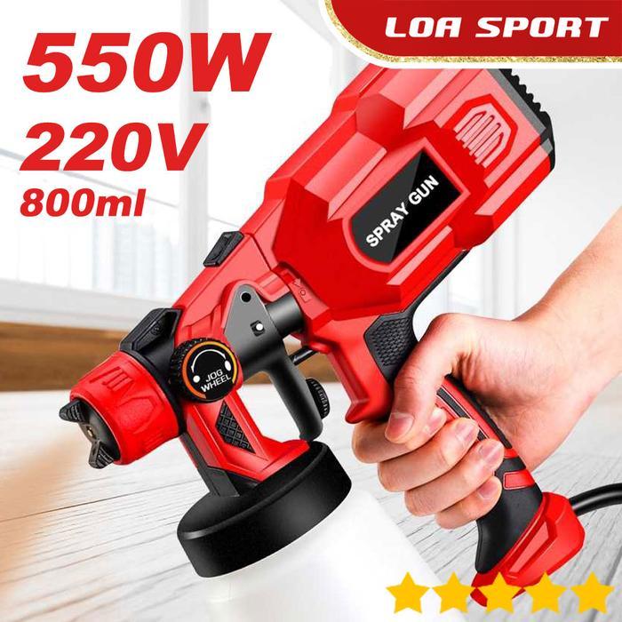 Mesin Spray Gun Alat Semprot Cat Tembok Dinding Rumah 550W 800 Ml