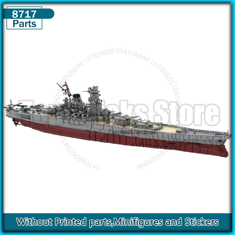MOC IJN Yamato 1:200 Warship Building Blocks Kit Arms Battle Ship Simulation Model Bricks Toys For