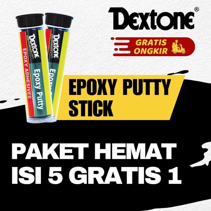 PROMO (ISI 5 GRATIS 1) Dextone Lem Besi Epoxy Putty Stick General 56GR Lem Porting Knalpot Tahan