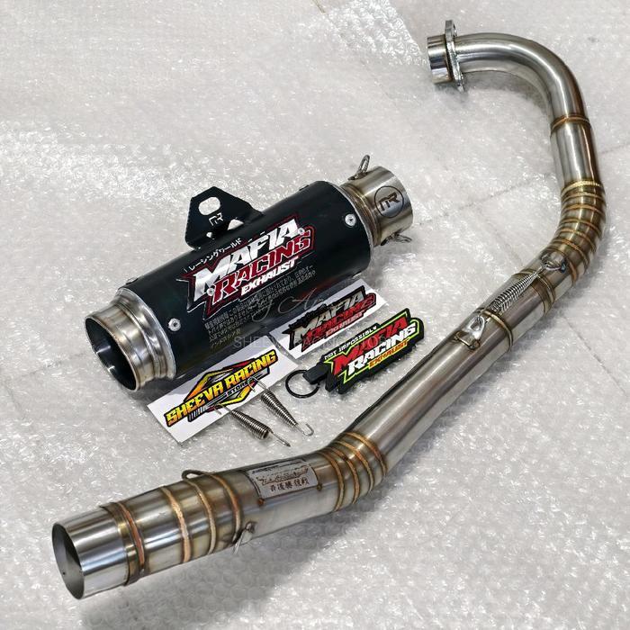 Knalpot Racing Mafia Predator Black Jupiter Mx 135 Fullset Khusus Ub Model Kolong Tinggal Pasang
