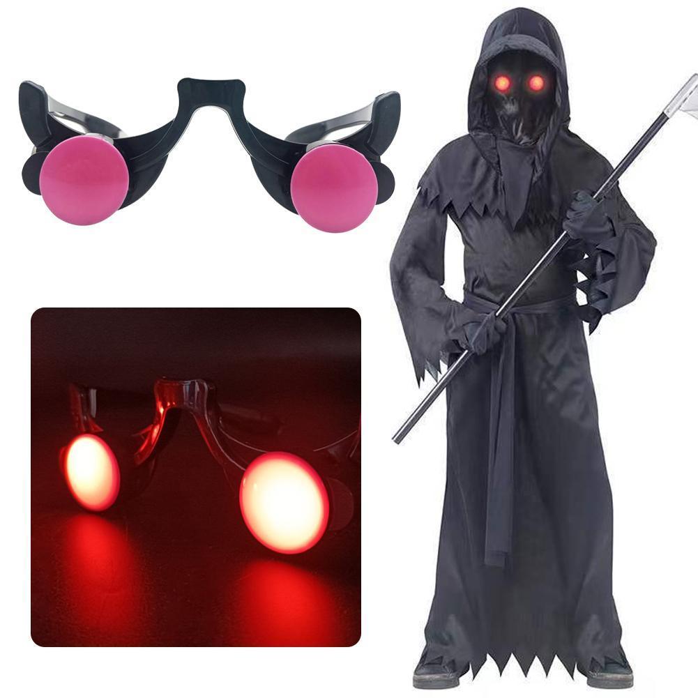 Led Glow Es Funny Red Eyes Kids Halloween Clown Cosplay Anime Accessories Party Prop Carnival