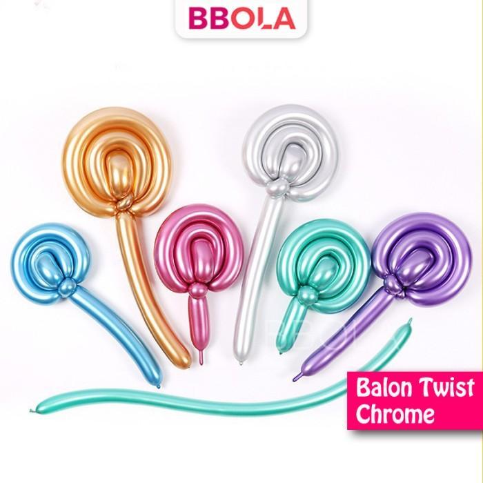 [ISI100]Balon Twist Chrome Balon Panjang Balon Cacing Balon Pentil