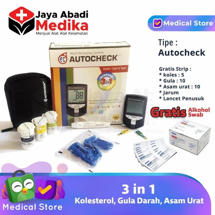 ALAT TES KOLESTEROL GULA ASAM URAT 3 IN 1 AUTOCHECK ALAT TES DARAH