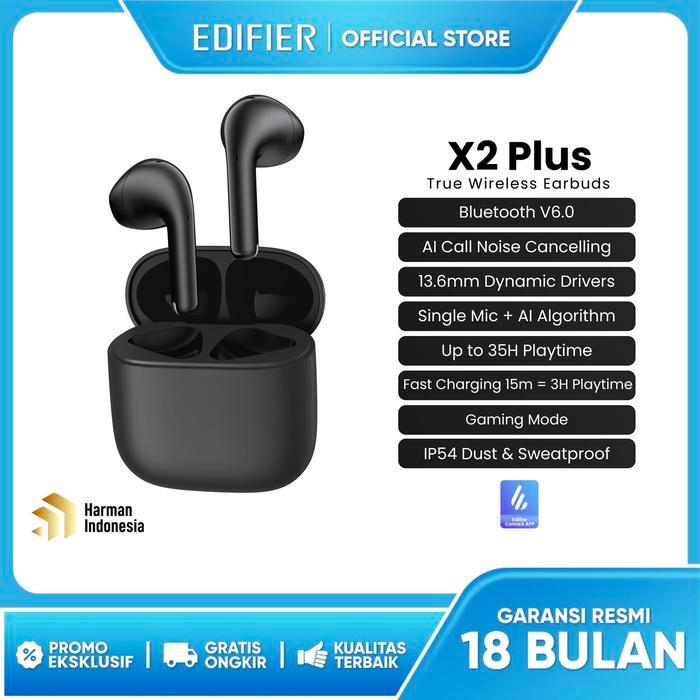 TEREMURAHTERLARIS READY SILAHKAN DIORDER EDIFIER X2 PLUS TRUE WIRELESS EARBUDS TWS BLUETOOTH V6.0