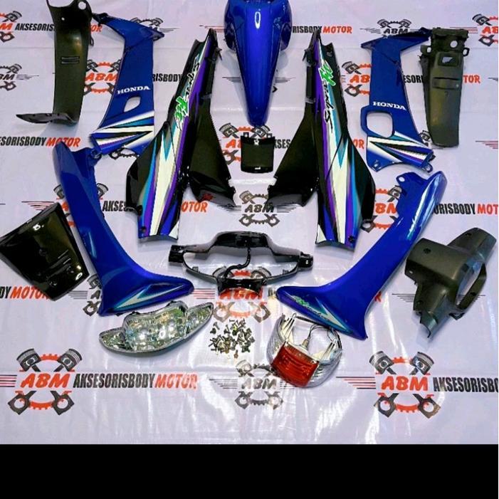 cover body full set kasar halus supra fit lama biru hitam