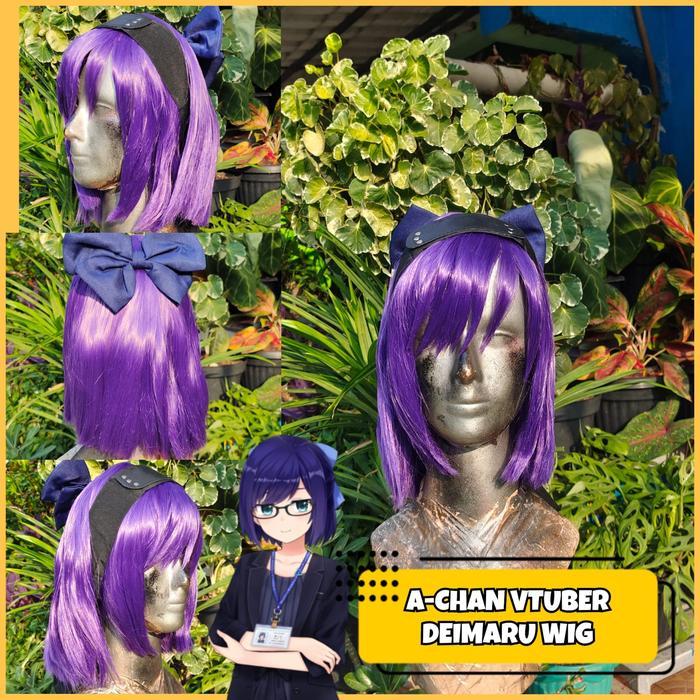 Wig Cosplay A-Chan Yuujin A Virtual Youtuber Vtuber Rambut Palsu Achan